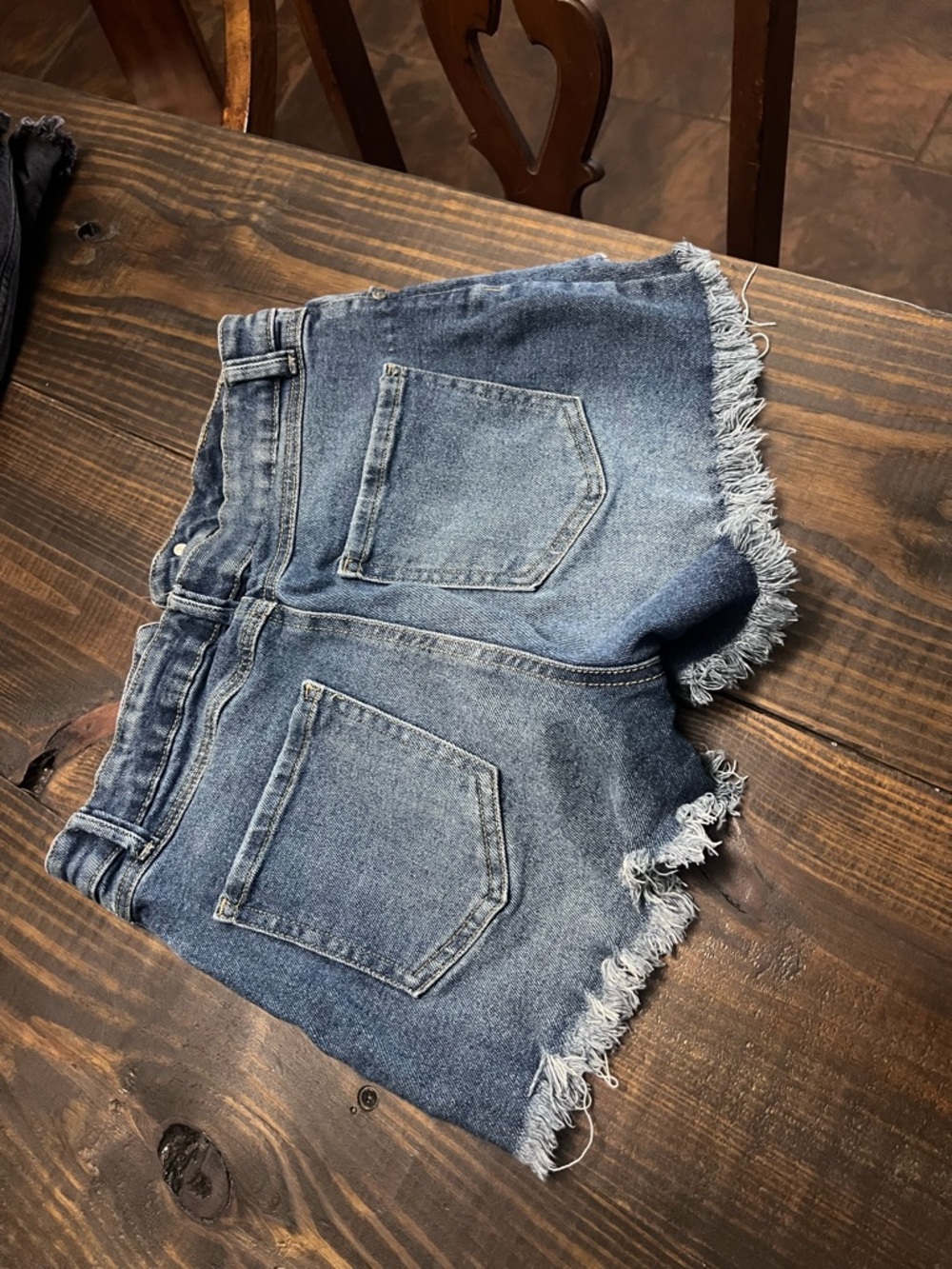 Sincerely Jules Blue Frayed Hem Denim Shorts